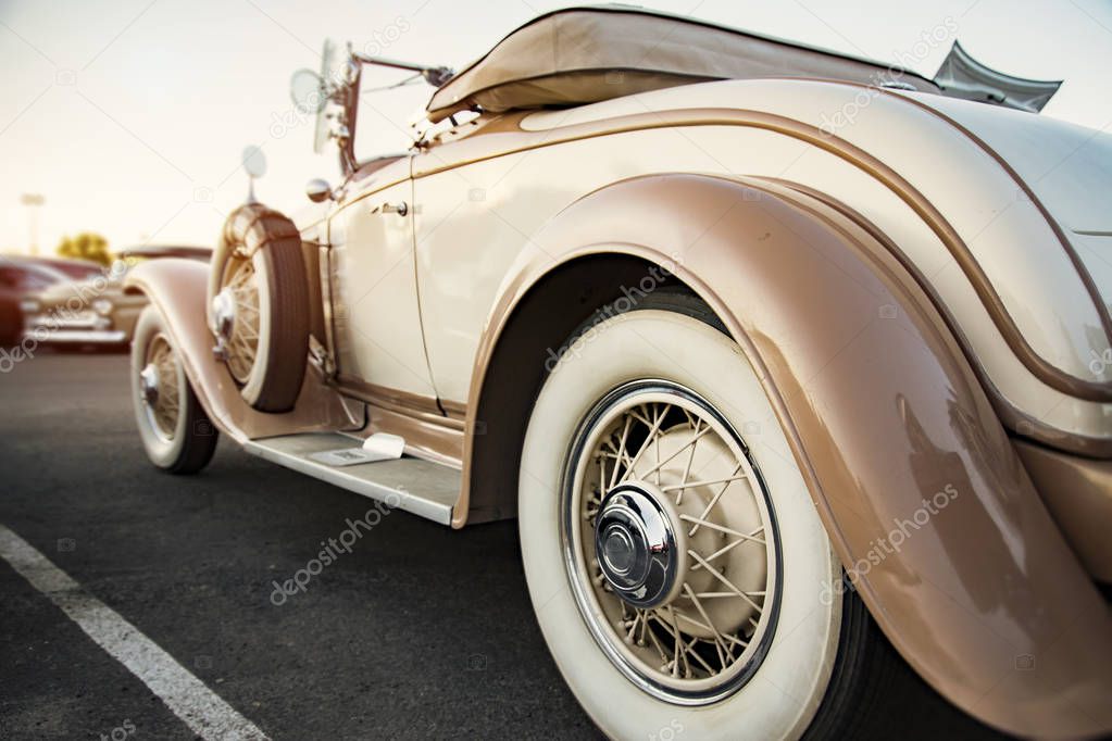 Classic cars street display