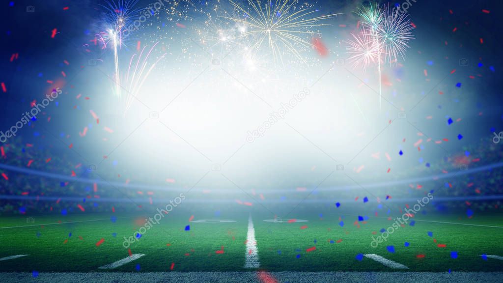 American football field championship win celebration 