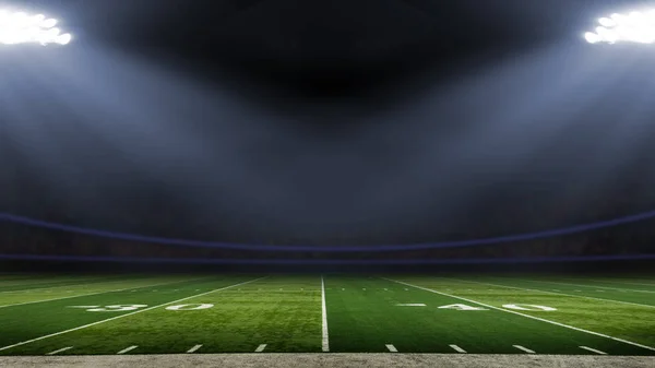 American Football Stadium Low Angle Field View — Stock Photo, Image