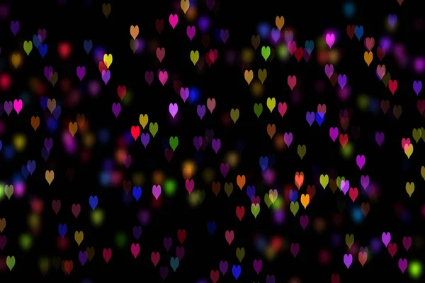 Multi Colored Hearts Dark Background Valentine Day — Stock Photo, Image