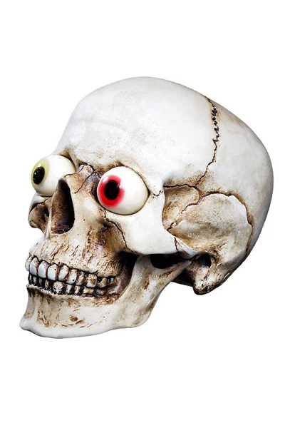 Human skull with funny eyes — Stock Photo, Image