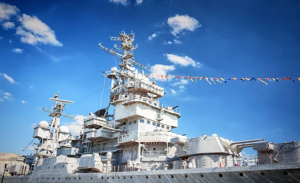 Novorossiysk Russia May 2016 Soviet Warship Mikhail Kutuzov Port Novorossiysk — Stock Photo, Image