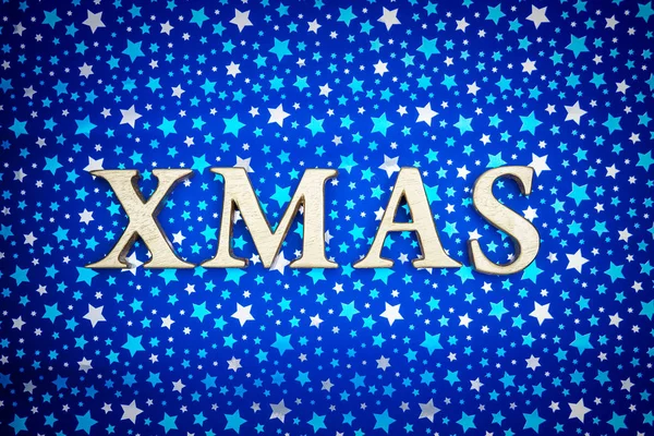 Palavra Xmas feito de letras de madeira — Fotografia de Stock