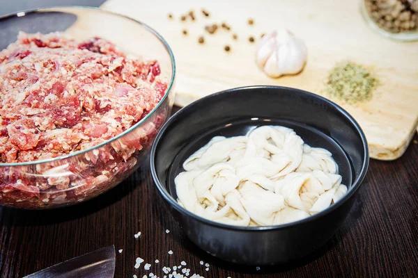 Making homemade sausage — Stock Photo, Image