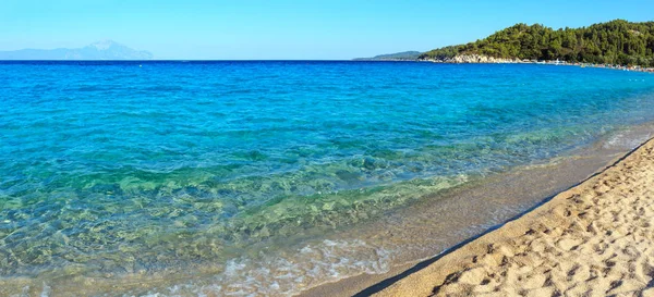 Mare Egeo Paesaggio Costiero Con Acqua Acquamarina Vista Dalla Spiaggia — Foto Stock