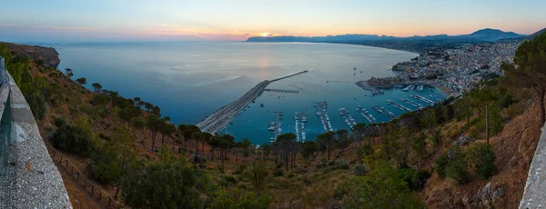 Νωρίς Πρωί Θέα Στην Τυρρηνική Θάλασσα Στον Κόλπο Castellammare Del — Φωτογραφία Αρχείου