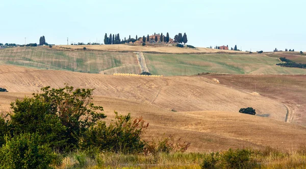 Beau Paysage Toscane Été Matin Lever Soleil Campagne Italie — Photo