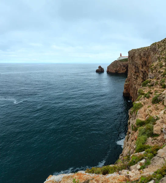 Fyren Cape Vincent Udde Kommunen Sagres Algarve Södra Portugal Sommaren — Stockfoto