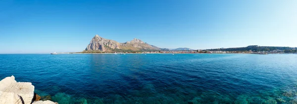 San Vito Capo Beach Clear Azure Water Monte Monaco Far — Stock Photo, Image