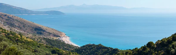 Adria Sommerküste Mit Strand Und Korfu Insel Nebel Lukove Komuna — Stockfoto