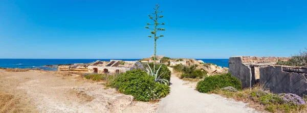 Spiaggia Massolivieri Côte Paysage Marin Été Syracuse Sicile Italie Panorama — Photo