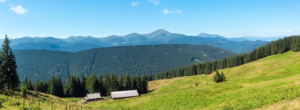 Lato Czarnohory Góra Ridge Widok Płaskowyżu Vesnjarka Podkarpacie Ukraina — Zdjęcie stockowe