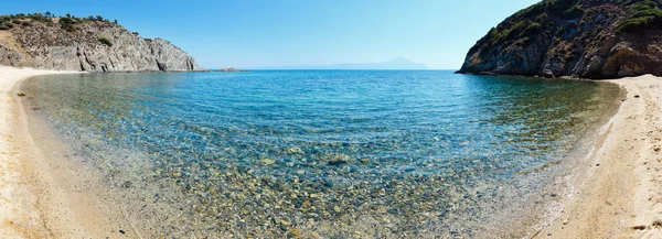 Summer Sea Scenery Aquamarine Transparent Water Sandy Beach View Shore — Stock Photo, Image