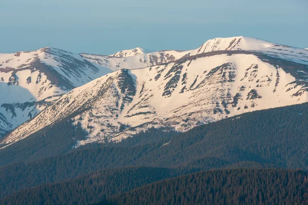 Barevné Sunrise Krajina Jaře Karpaty Ukrajina Evropa — Stock fotografie