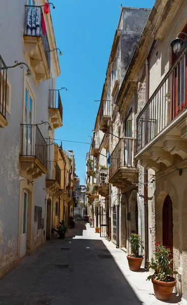Ortigia Island Stad Van Syracuse Street View Sicilië Italië Prachtige — Stockfoto