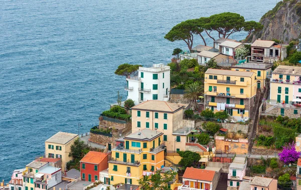 Beautiful Summer Riomaggiore One Five Famous Villages Cinque Terre National — Stock Photo, Image
