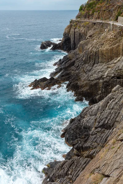 Superbe Banlieue Estivale Riomaggiore Des Cinq Villages Célèbres Parc National — Photo