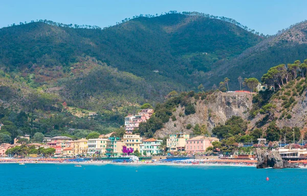 Schöne Sommer Monterosso Aussicht Vom Ausflugsschiff Eines Von Fünf Berühmten — Stockfoto