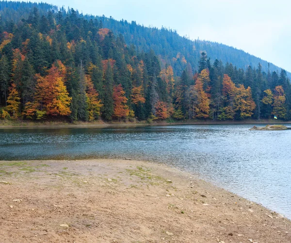 National Nature Park Synevyr Autumn Landscape Largest Lake Carpathian Mountains — Stock Photo, Image