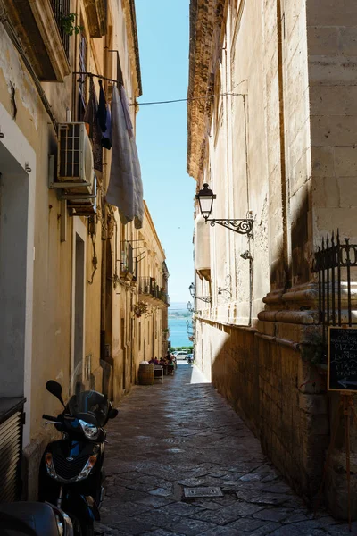 Siracusa Italia Giugno 2016 Isola Ortigia Siracusa Vista Strada Sicilia — Foto Stock