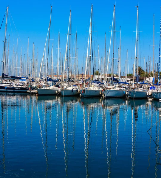 Palermo Italien Juni 2017 Yacht Port Hamnen Stadsutsikt Sicilien — Stockfoto