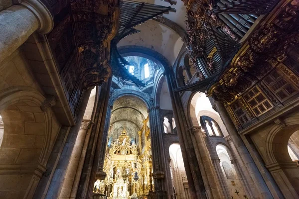 Santiago Compostela Spanya Mayıs 2016 Katedral Kilise Tavan Görünümü Içinde — Stok fotoğraf