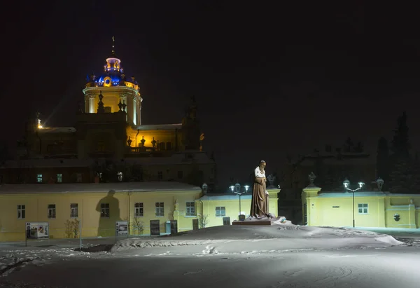 Lviv Ukraina November 2016 George Cathedral Och Andrey Sheptytsky Monument — Stockfoto