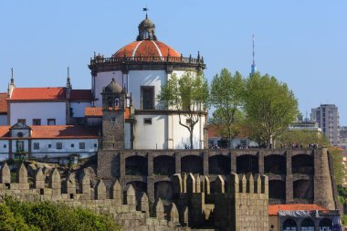 PORTO, PORTUGAL - MAY 15, 2016: Serra do Pilar Monastery spring view, Vila Nova de Gaia town, Porto district, Portugal. Build in 17th century. clipart