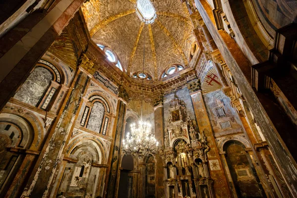 Santiago Compostela Spanya Mayıs 2016 Katedral Kilise Tavan Görünümü Içinde — Stok fotoğraf