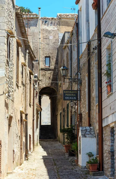 Erice Italië Juni 2017 Mening Van Straat Van Oude Middeleeuwse — Stockfoto