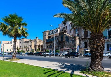 Palermo, İtalya - 15 Haziran 2017: eski şehir şehir görünümü, Sicilya, İtalya.
