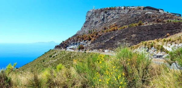 Maratea Italien Juni 2017 San Biagio Berg Med Statyn Kristus — Stockfoto