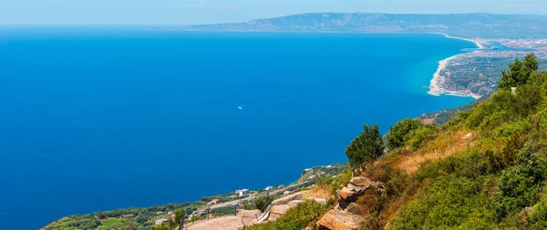 Summer Picturesque Tyrrhenian Sea Calabrian Coast View Monte Sant Elia — Stock Photo, Image