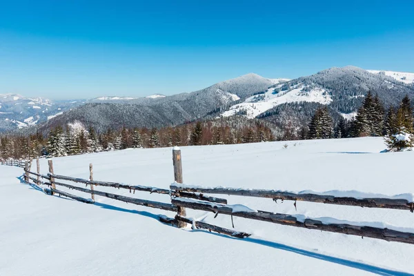 风景如画的冬日阳光明媚的一天 Skupova 乌克兰的山脉景观 Kostrych 山脊和 Kostrycha — 图库照片