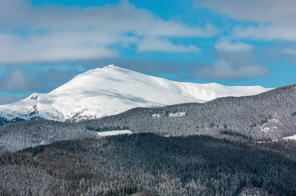 Pittoresca Vista Sulle Montagne Invernali Dal Pendio Skupova Ucraina Vista — Foto Stock