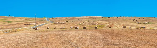 Bela Paisagem Campo Verão Sicília Itália Três Tiros Ponto Panorama — Fotografia de Stock