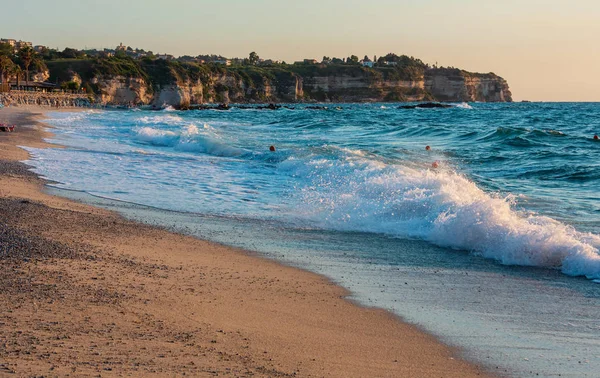 Pantai Tropea Town Calabria Italia Laut Tyrrhenian Orang Orang Tak — Stok Foto