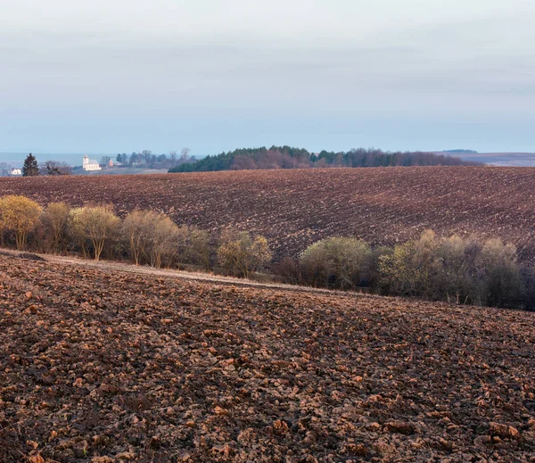 Jaro Brzy Ráno Venkovských Venkovská Krajina Orat Zemědělských Polí Kopcích — Stock fotografie