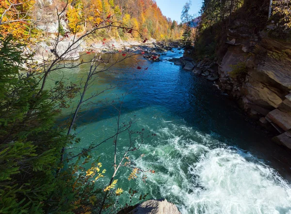 Proud Řeky Podzimní Krajina Yaremche Ivano Frankivsk Oblast Ukrajina Pohled — Stock fotografie