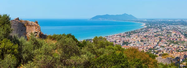 Tyrrhenian Sea Coast View Temple Jupiter Anxur Tempio Giove Anxur — Stock Photo, Image