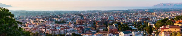 Vista Panorâmica Noturna Baía Mar Tirreno Cidade Alcamo Ponto Vista — Fotografia de Stock