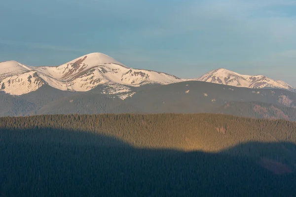 Színes Sunrise Táj Tavaszán Kárpátok Ukrajna Európa — Stock Fotó