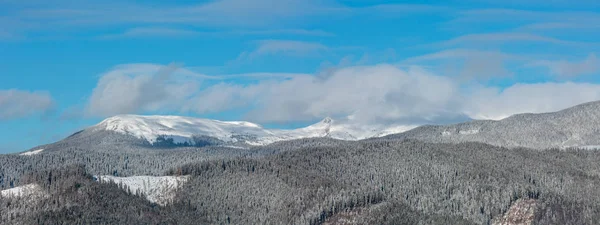 Pittoreske Winterochtend Bergen Panorama Uitzicht Vanaf Skupova Alpine Berghelling Verkhovyna — Stockfoto