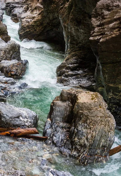 Verano Garganta Liechtensteinklamm Con Arroyo Cascadas Austria —  Fotos de Stock