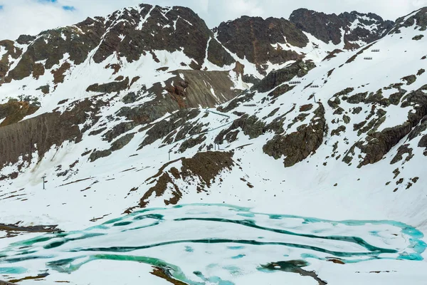 Letní Pohled Silnice Kaunertaler Gletscher Rakousko Tyrolsko — Stock fotografie