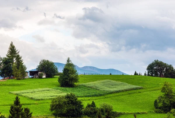 Verano Noche Pueblo Montaña Las Afueras Gliczarow Gorny Polonia —  Fotos de Stock