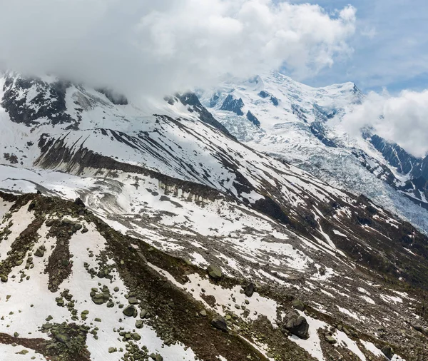 Mont Blanc Kayalık Dağ Massif Yaz Görünümünden Aiguille Midi Cable — Stok fotoğraf