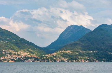Lake Como (Italy) coast summer evening view.