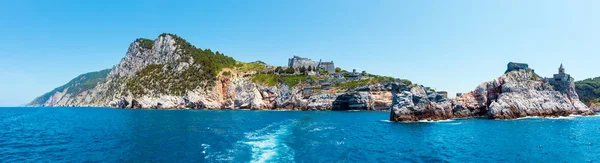 Hermosa Ciudad Pescador Medieval Portovenere Patrimonio Unesco Vista Desde Mar — Foto de Stock