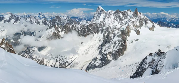 Mont Blanc Rocky Mountain Massif Summer View Aiguille Midi Mount — Stock Photo, Image